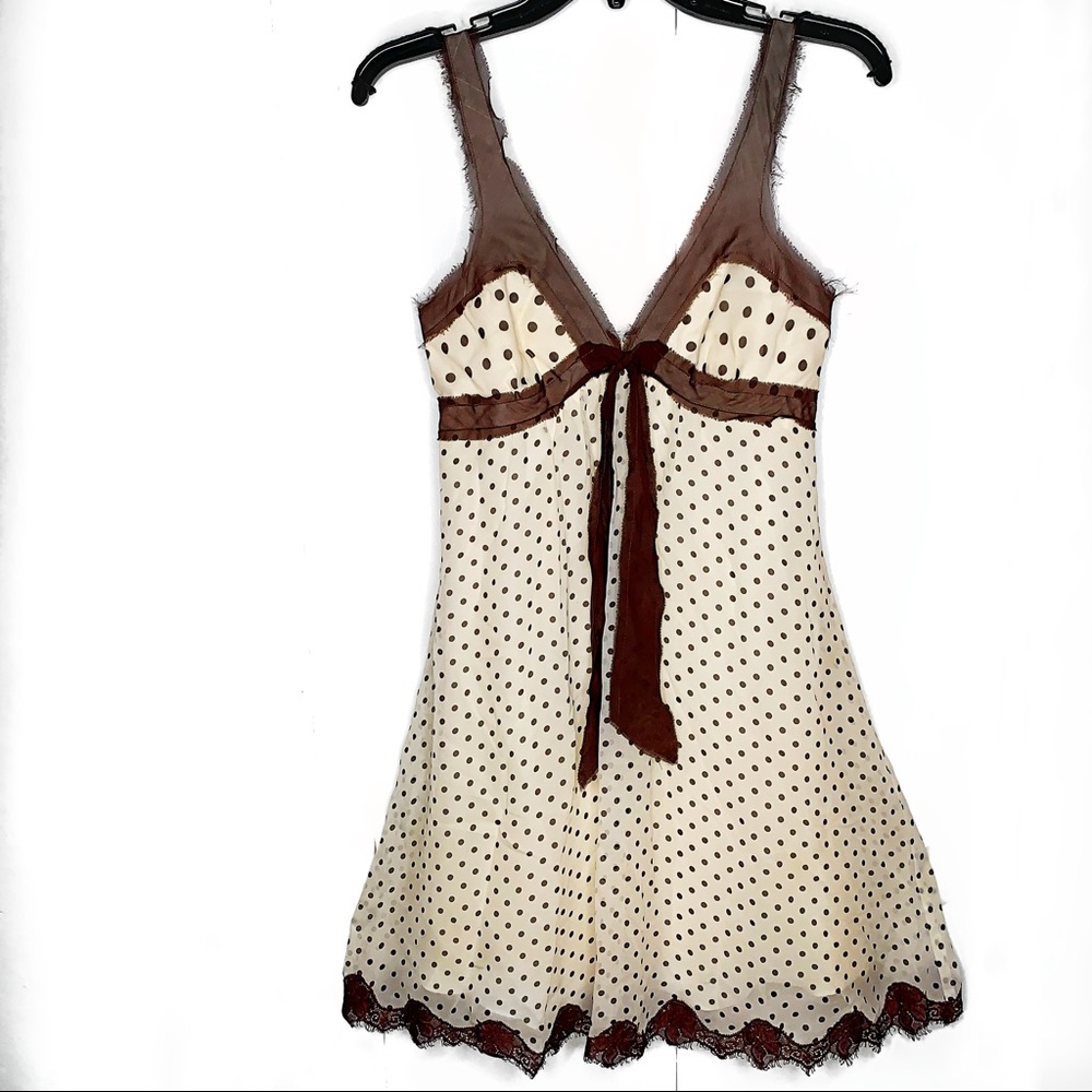 BCBGMaxazria Silk PolkaDot mini Dress size small